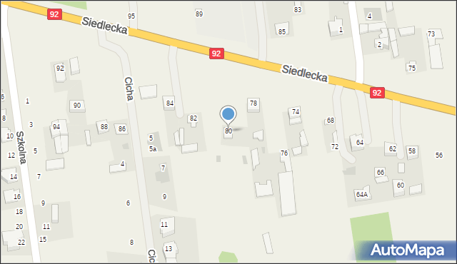 Nowe Iganie, Siedlecka, 80, mapa Nowe Iganie