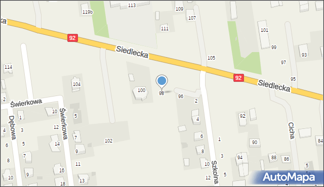 Nowe Iganie, Siedlecka, 98, mapa Nowe Iganie