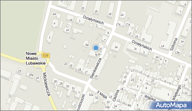 Nowe Miasto Lubawskie, Sienkiewicza Henryka, 5, mapa Nowe Miasto Lubawskie