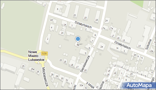 Nowe Miasto Lubawskie, Sienkiewicza Henryka, 6a, mapa Nowe Miasto Lubawskie
