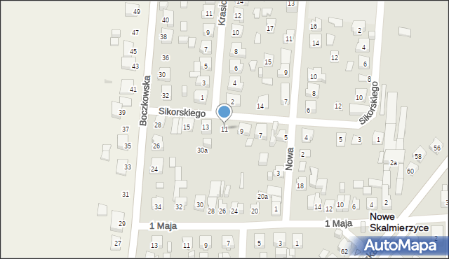 Nowe Skalmierzyce, Sikorskiego Władysława, gen., 11, mapa Nowe Skalmierzyce