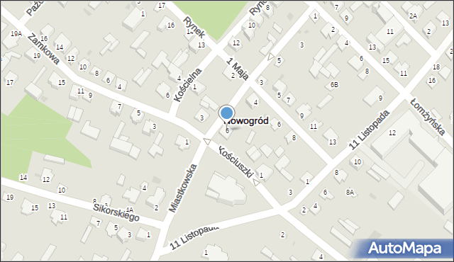 Nowogród, Sikory Józefa, mjr., 6, mapa Nowogród