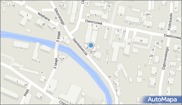 Nowy Dwór Gdański, Sienkiewicza Henryka, 1C, mapa Nowy Dwór Gdański