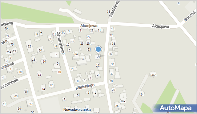 Nowy Dwór Mazowiecki, Sienkiewicza Henryka, 21, mapa Nowy Dwór Mazowiecki