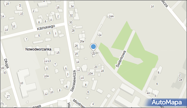 Nowy Dwór Mazowiecki, Sienkiewicza Henryka, 22, mapa Nowy Dwór Mazowiecki