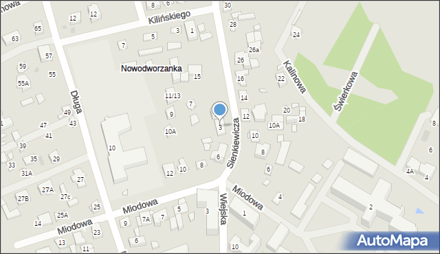 Nowy Dwór Mazowiecki, Sienkiewicza Henryka, 3, mapa Nowy Dwór Mazowiecki