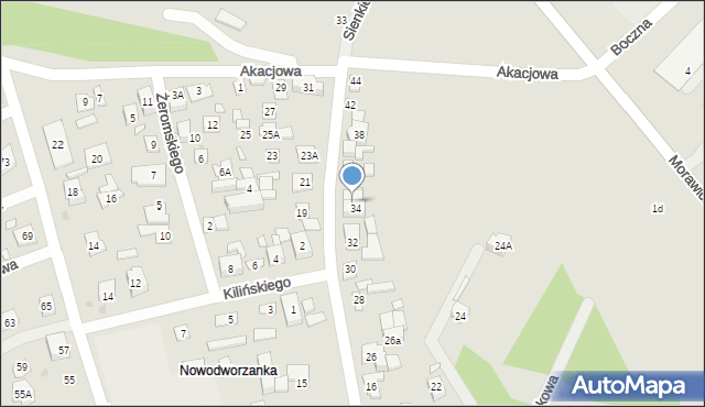 Nowy Dwór Mazowiecki, Sienkiewicza Henryka, 34A, mapa Nowy Dwór Mazowiecki