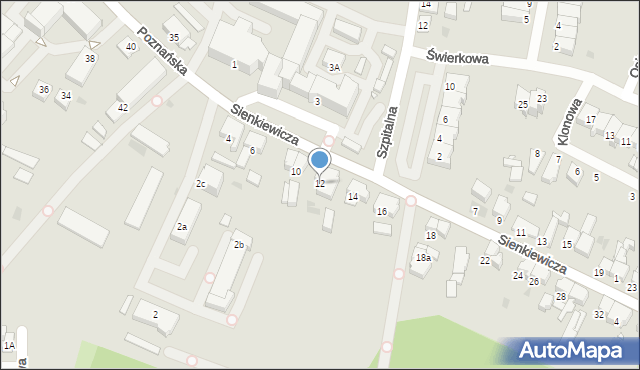 Nowy Tomyśl, Sienkiewicza Henryka, 12, mapa Nowy Tomyśl