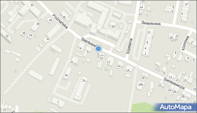 Nowy Tomyśl, Sienkiewicza Henryka, 8, mapa Nowy Tomyśl