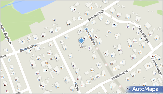 Nysa, Sienkiewicza Henryka, 2a, mapa Nysy