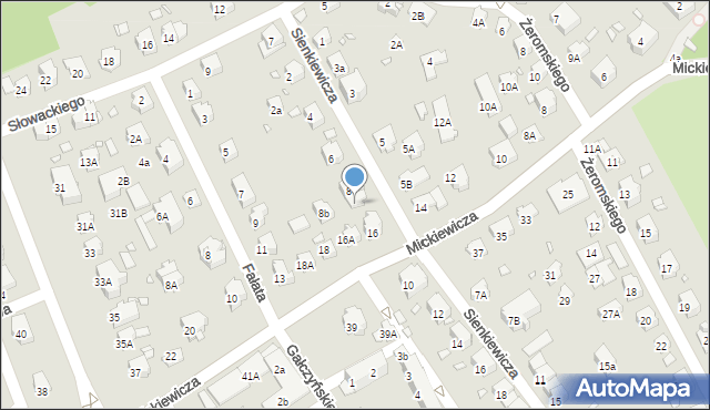 Nysa, Sienkiewicza Henryka, 8A, mapa Nysy