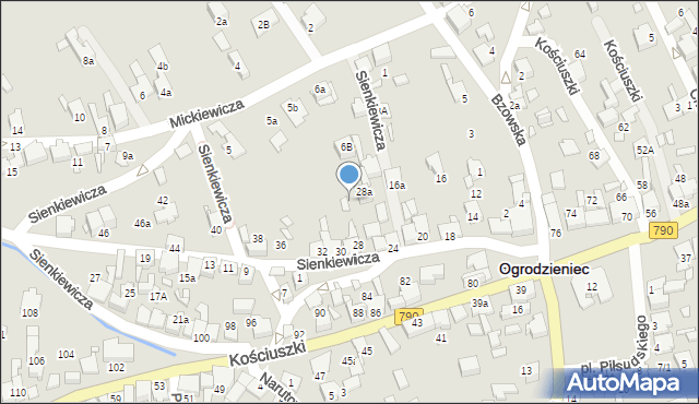 Ogrodzieniec, Sienkiewicza Henryka, 28a, mapa Ogrodzieniec