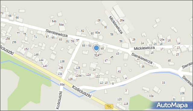 Ogrodzieniec, Sienkiewicza Henryka, 51A, mapa Ogrodzieniec