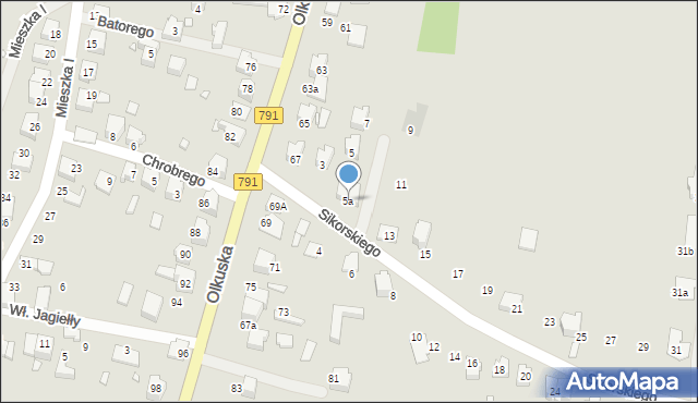 Ogrodzieniec, Sikorskiego Władysława, gen., 5a, mapa Ogrodzieniec