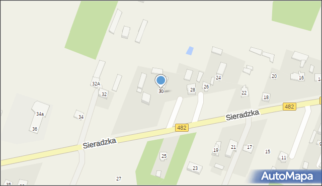 Okup Wielki, Sieradzka, 30a, mapa Okup Wielki