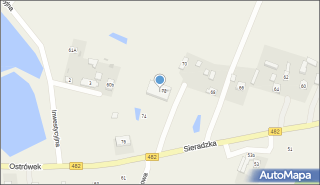 Okup Wielki, Sieradzka, 76A, mapa Okup Wielki