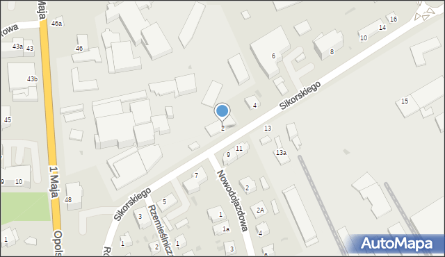 Oława, Sikorskiego Władysława, gen., 2, mapa Oława