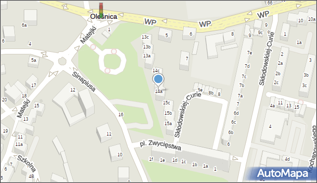 Oleśnica, Sinapiusa Jana, 14a, mapa Oleśnica