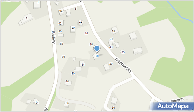 Olszowice, Sieprawska, 18, mapa Olszowice