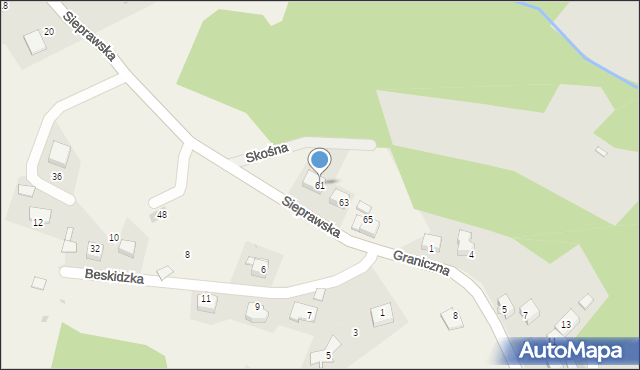 Olszowice, Sieprawska, 61, mapa Olszowice