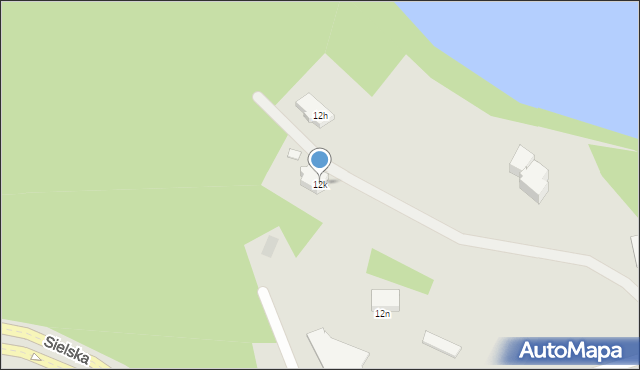 Olsztyn, Sielska, 12k, mapa Olsztyna