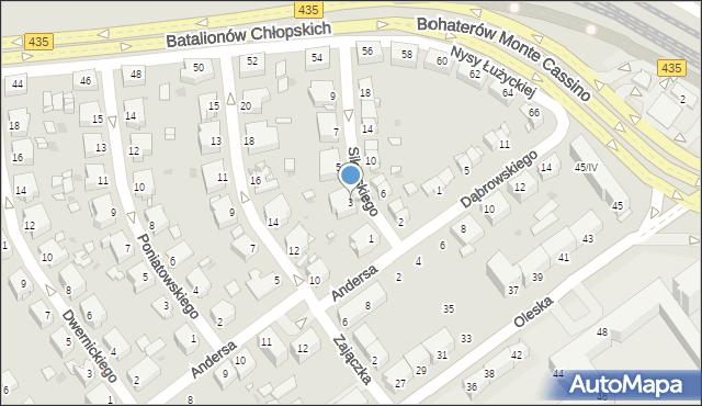 Opole, Sikorskiego Władysława, gen., 3, mapa Opola