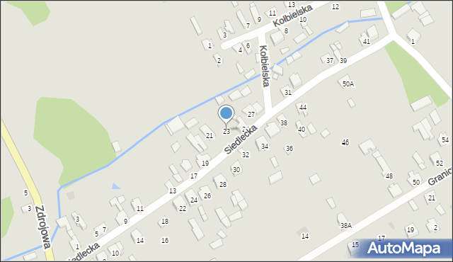 Osieck, Siedlecka, 23, mapa Osieck