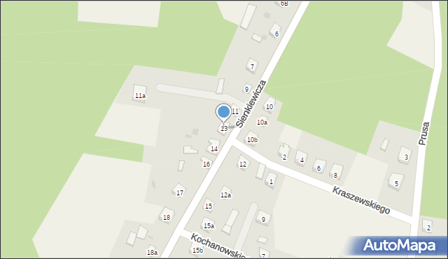 Osieczna, Sienkiewicza Henryka, 13, mapa Osieczna