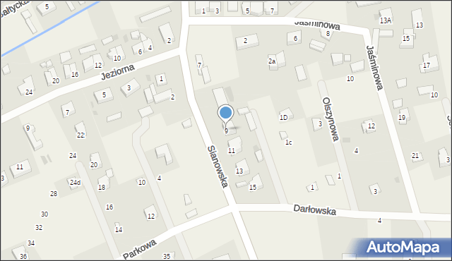 Osieki, Sianowska, 9, mapa Osieki