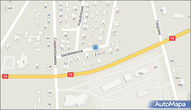 Osjaków, Sienkiewicza Henryka, 8, mapa Osjaków