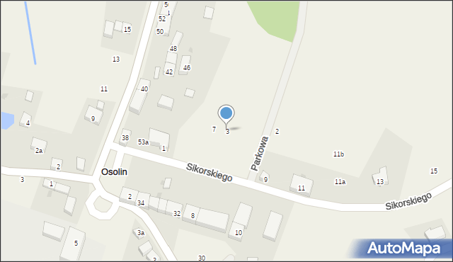 Osolin, Sikorskiego Władysława, gen., 3, mapa Osolin