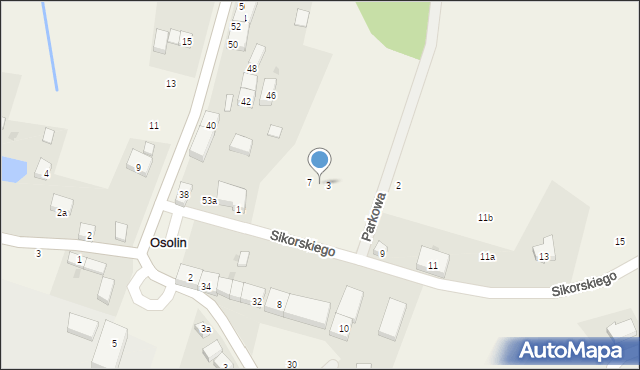 Osolin, Sikorskiego Władysława, gen., 5, mapa Osolin
