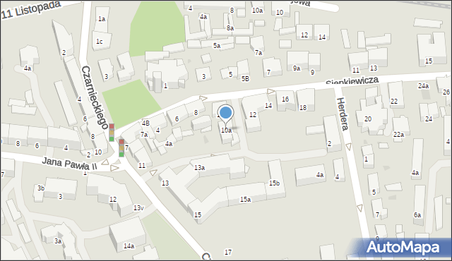 Ostróda, Sienkiewicza Henryka, 10a, mapa Ostróda