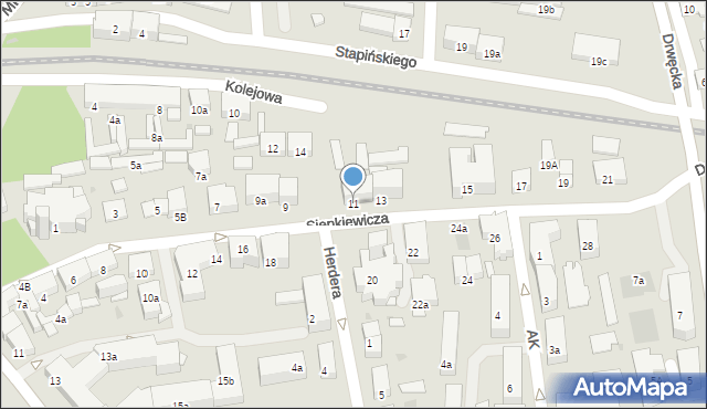 Ostróda, Sienkiewicza Henryka, 11, mapa Ostróda