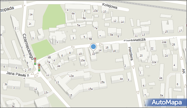 Ostróda, Sienkiewicza Henryka, 12, mapa Ostróda