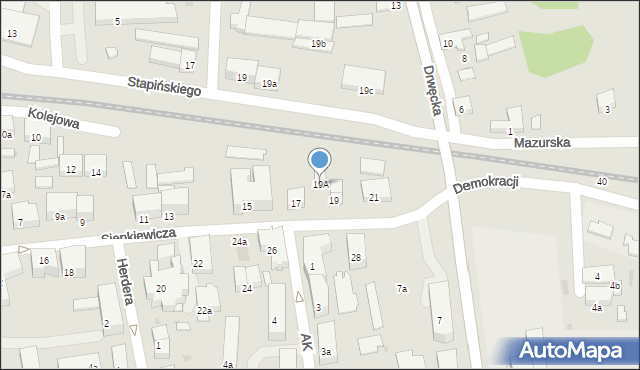 Ostróda, Sienkiewicza Henryka, 19A, mapa Ostróda