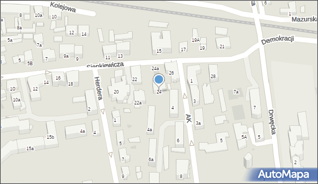 Ostróda, Sienkiewicza Henryka, 24, mapa Ostróda