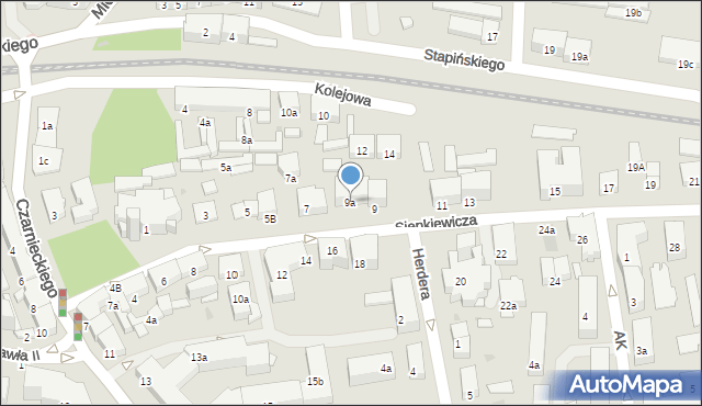 Ostróda, Sienkiewicza Henryka, 9a, mapa Ostróda