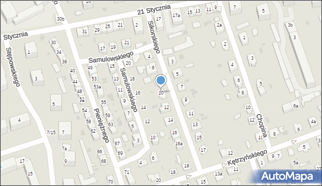 Ostróda, Sikorskiego Władysława, gen., 10, mapa Ostróda