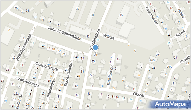 Ostrołęka, Sienkiewicza Henryka, 23, mapa Ostrołęka