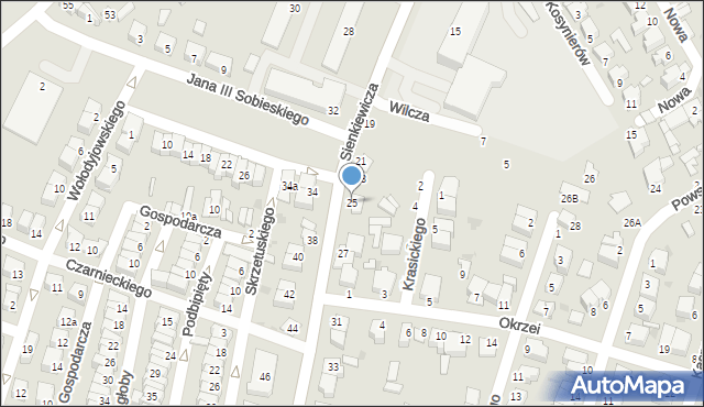 Ostrołęka, Sienkiewicza Henryka, 25, mapa Ostrołęka