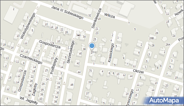 Ostrołęka, Sienkiewicza Henryka, 27, mapa Ostrołęka