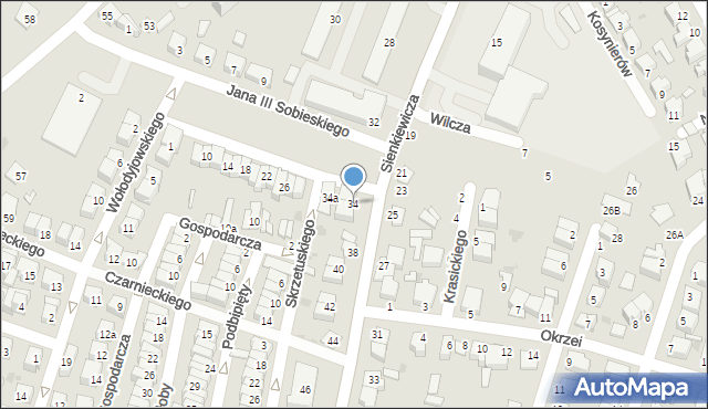 Ostrołęka, Sienkiewicza Henryka, 34, mapa Ostrołęka