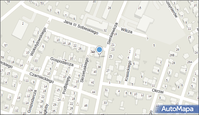 Ostrołęka, Sienkiewicza Henryka, 36, mapa Ostrołęka