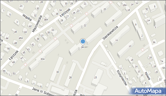 Ostrołęka, Sienkiewicza Henryka, 24/26, mapa Ostrołęka