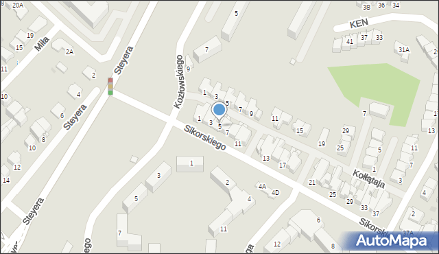 Ostrołęka, Sikorskiego Władysława, gen., 5, mapa Ostrołęka