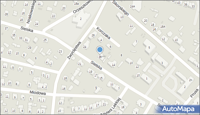 Ostrów Mazowiecka, Sielska, 16, mapa Ostrów Mazowiecka