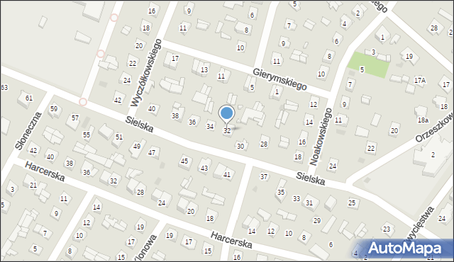 Ostrów Mazowiecka, Sielska, 32, mapa Ostrów Mazowiecka
