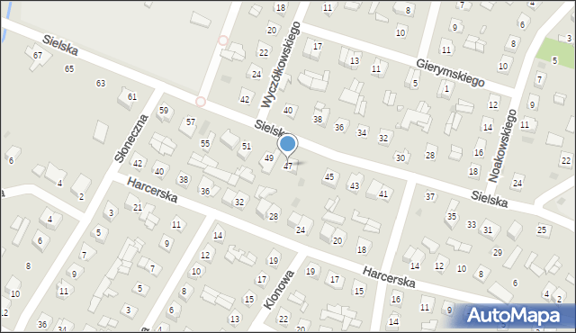 Ostrów Mazowiecka, Sielska, 47, mapa Ostrów Mazowiecka