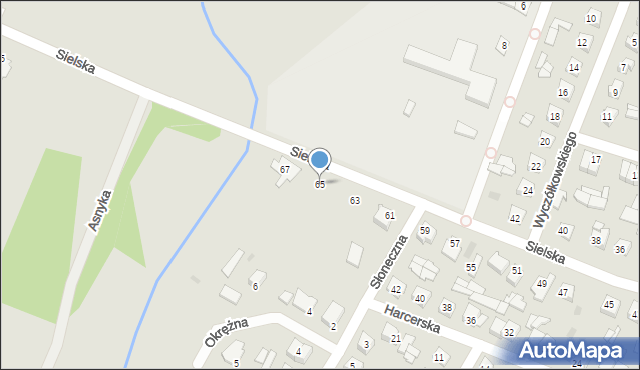 Ostrów Mazowiecka, Sielska, 65, mapa Ostrów Mazowiecka